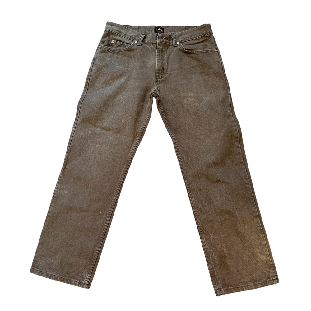 Lee Jeans Mens 34x29 Brown Denim Straight Leg Regular Fit Medium Wash Casual